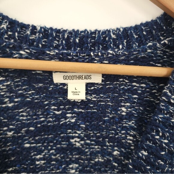 Goodthreads Chunky Cable Knit Cardigan Sweater 3-Button Navy Blue Preppy NWT - Picture 9 of 12